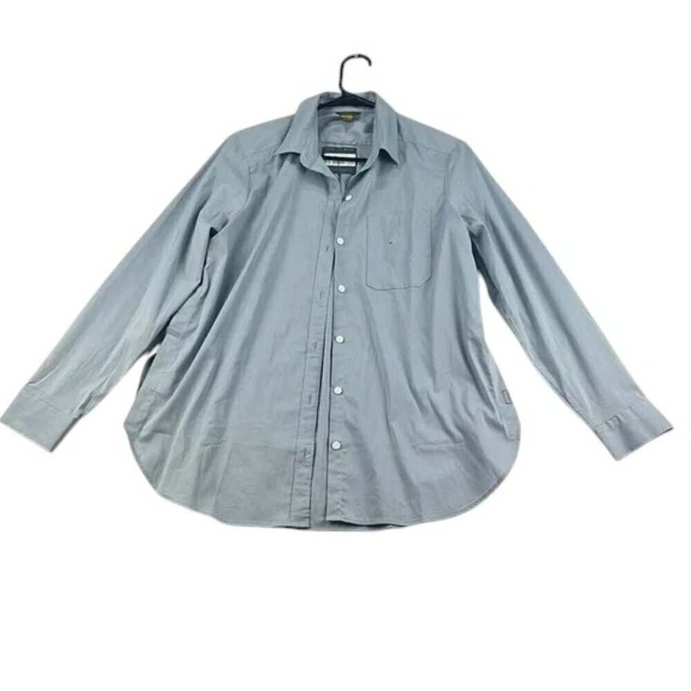 Eddie Bauer Shirt Button-Down LS Shirt Girl on the Go Blue Women Size M